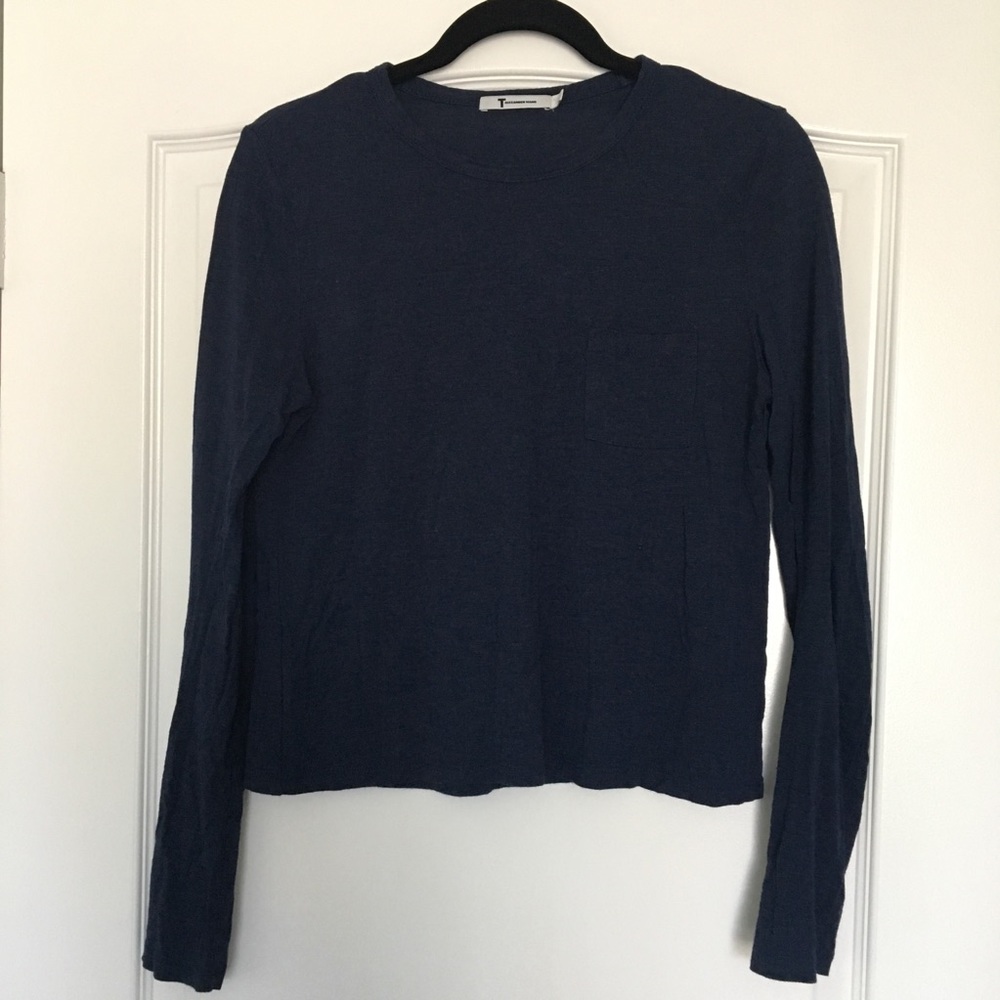 T by Alexander Wang Classic Cropped Long Sleeve T